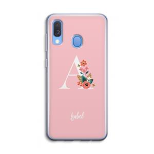 CaseCompany Pink Bouquet: Samsung Galaxy A40 Transparant Hoesje