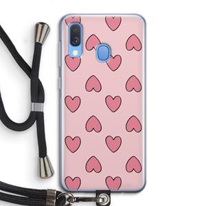 CaseCompany Ondersteboven verliefd: Samsung Galaxy A40 Transparant Hoesje met koord