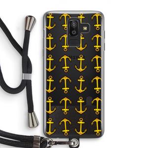 CaseCompany Musketon Anchor: Samsung Galaxy J8 (2018) Transparant Hoesje met koord