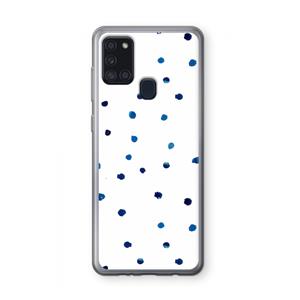 CaseCompany Blauwe stippen: Samsung Galaxy A21s Transparant Hoesje