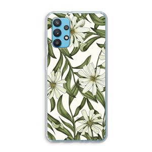 CaseCompany Wit bloemenpatroon: Samsung Galaxy A32 4G Transparant Hoesje