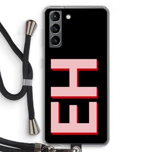 CaseCompany Monogram: Samsung Galaxy S21 Transparant Hoesje met koord