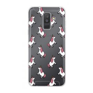 CaseCompany Eenhoorns overal: Samsung Galaxy A6 Plus (2018) Transparant Hoesje