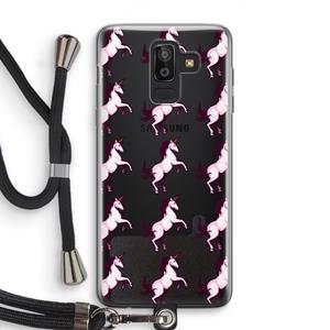 CaseCompany Musketon Unicorn: Samsung Galaxy J8 (2018) Transparant Hoesje met koord