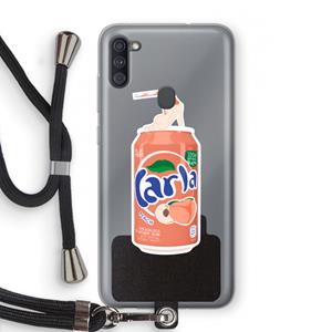 CaseCompany S(peach)less: Samsung Galaxy A11 Transparant Hoesje met koord