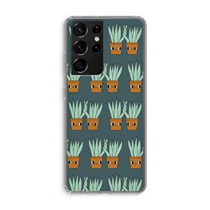 CaseCompany Sansevieria: Samsung Galaxy S21 Ultra Transparant Hoesje