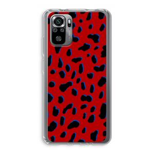 CaseCompany Red Leopard: Xiaomi Redmi Note 10S Transparant Hoesje