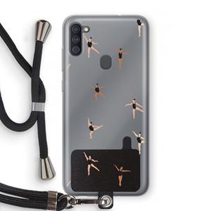 CaseCompany Dancing #1: Samsung Galaxy A11 Transparant Hoesje met koord