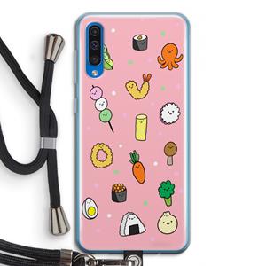 CaseCompany Happy bento friends: Samsung Galaxy A50 Transparant Hoesje met koord