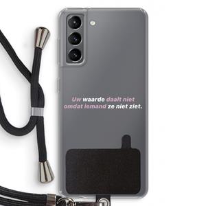 CaseCompany uw waarde daalt niet: Samsung Galaxy S21 Transparant Hoesje met koord
