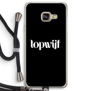 CaseCompany Topwijf Zwart: Samsung Galaxy A3 (2016) Transparant Hoesje met koord