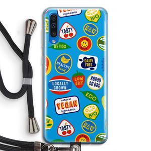 CaseCompany Fruitsticker: Samsung Galaxy A50 Transparant Hoesje met koord