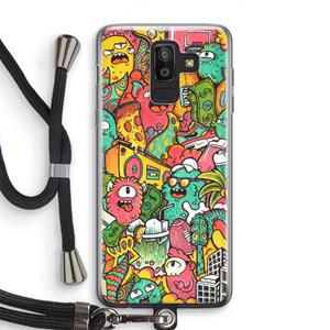 CaseCompany Vexx City: Samsung Galaxy J8 (2018) Transparant Hoesje met koord