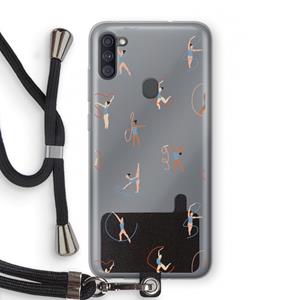 CaseCompany Dancing #3: Samsung Galaxy A11 Transparant Hoesje met koord