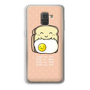 CaseCompany Sleep All Day: Samsung Galaxy A8 (2018) Transparant Hoesje