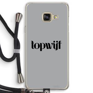 CaseCompany Topwijf Grijs Zwart: Samsung Galaxy A3 (2016) Transparant Hoesje met koord