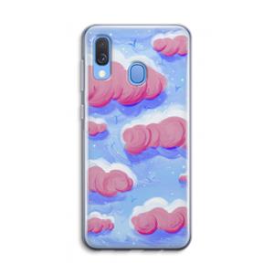 CaseCompany Roze wolken met vogels: Samsung Galaxy A40 Transparant Hoesje