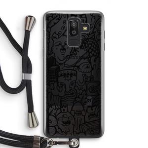 CaseCompany Vexx Black Mixtape: Samsung Galaxy J8 (2018) Transparant Hoesje met koord