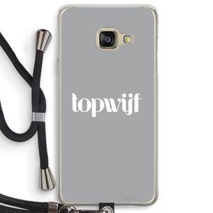 CaseCompany Topwijf Grijs Wit: Samsung Galaxy A3 (2016) Transparant Hoesje met koord