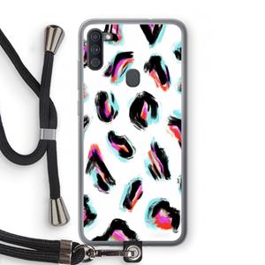 CaseCompany Cheetah color: Samsung Galaxy A11 Transparant Hoesje met koord