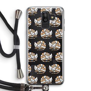 CaseCompany Slapende poes: Samsung Galaxy J8 (2018) Transparant Hoesje met koord