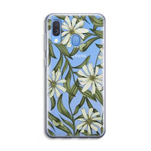 CaseCompany Wit bloemenpatroon: Samsung Galaxy A40 Transparant Hoesje