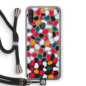CaseCompany Colored Giraffe: Samsung Galaxy A11 Transparant Hoesje met koord