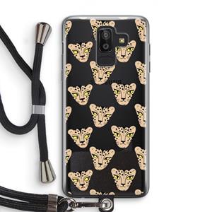 CaseCompany Tijger: Samsung Galaxy J8 (2018) Transparant Hoesje met koord