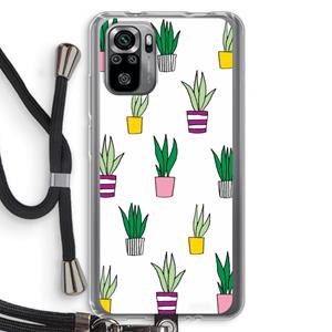 CaseCompany Sanseveria: Xiaomi Redmi Note 10S Transparant Hoesje met koord