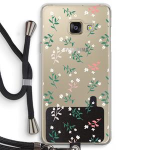 CaseCompany Small white flowers: Samsung Galaxy A3 (2016) Transparant Hoesje met koord
