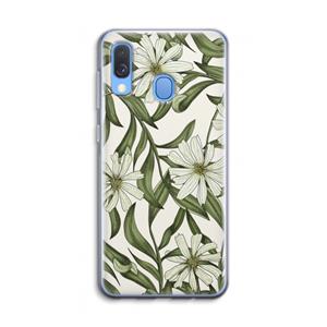 CaseCompany Wit bloemenpatroon: Samsung Galaxy A40 Transparant Hoesje