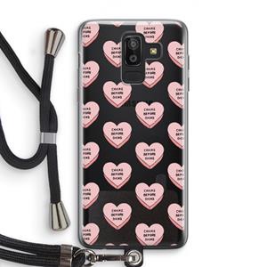 CaseCompany Chicks before dicks: Samsung Galaxy J8 (2018) Transparant Hoesje met koord