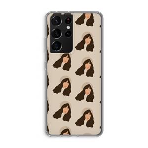 CaseCompany Bonjour mon amour: Samsung Galaxy S21 Ultra Transparant Hoesje