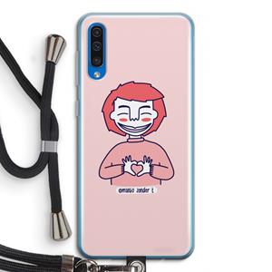 CaseCompany Hartje: Samsung Galaxy A50 Transparant Hoesje met koord