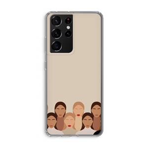CaseCompany Girls girls girls: Samsung Galaxy S21 Ultra Transparant Hoesje