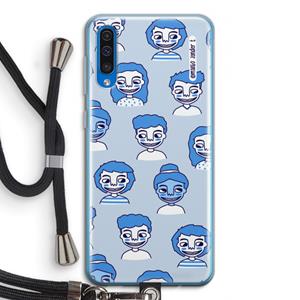 CaseCompany Gezichtjes: Samsung Galaxy A50 Transparant Hoesje met koord