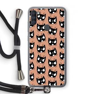CaseCompany Kat: Samsung Galaxy A11 Transparant Hoesje met koord
