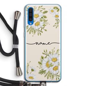 CaseCompany Daisies: Samsung Galaxy A50 Transparant Hoesje met koord
