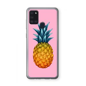 CaseCompany Grote ananas: Samsung Galaxy A21s Transparant Hoesje