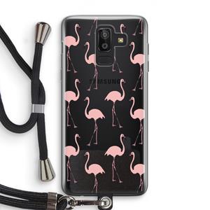 CaseCompany Anything Flamingoes: Samsung Galaxy J8 (2018) Transparant Hoesje met koord
