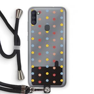 CaseCompany Bollen: Samsung Galaxy A11 Transparant Hoesje met koord
