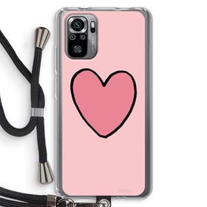 CaseCompany Hartje: Xiaomi Redmi Note 10S Transparant Hoesje met koord