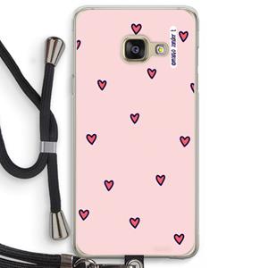 CaseCompany Hartjes: Samsung Galaxy A3 (2016) Transparant Hoesje met koord