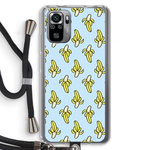 CaseCompany Bananas: Xiaomi Redmi Note 10S Transparant Hoesje met koord