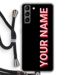 CaseCompany Namecase: Samsung Galaxy S21 Transparant Hoesje met koord