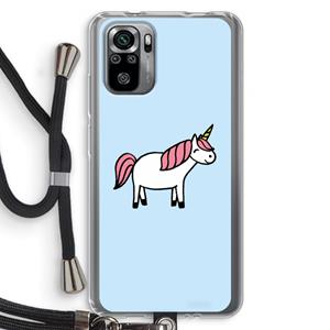 CaseCompany Eenhoorn: Xiaomi Redmi Note 10S Transparant Hoesje met koord