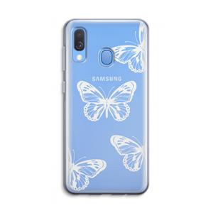 CaseCompany White butterfly: Samsung Galaxy A40 Transparant Hoesje