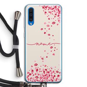 CaseCompany Hartjes en kusjes: Samsung Galaxy A50 Transparant Hoesje met koord