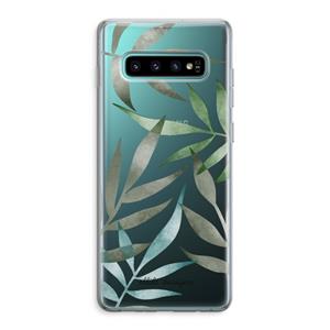 CaseCompany Tropical watercolor leaves: Samsung Galaxy S10 Plus Transparant Hoesje