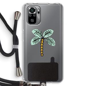 CaseCompany Palmboom: Xiaomi Redmi Note 10S Transparant Hoesje met koord